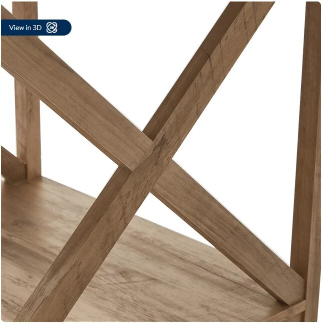 Rustic Weathered Oak Farmhouse Square Side Table with Storage