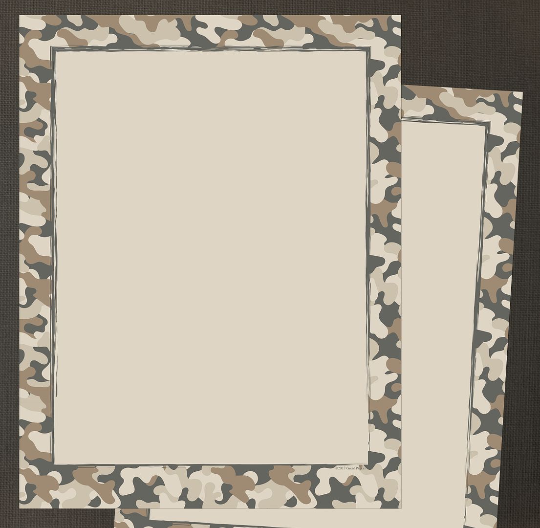Great Papers! Camo Stationery Letterhead, Invitations and Announcements, Printer Friendly, 8.5"x11", 80 Pack