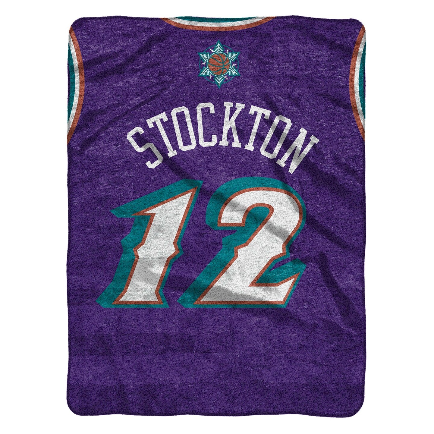Sleep Squad Utah Jazz John Stockton 60&#x201D; x 80&#x201D; Raschel Plush Jersey Basketball Blanket