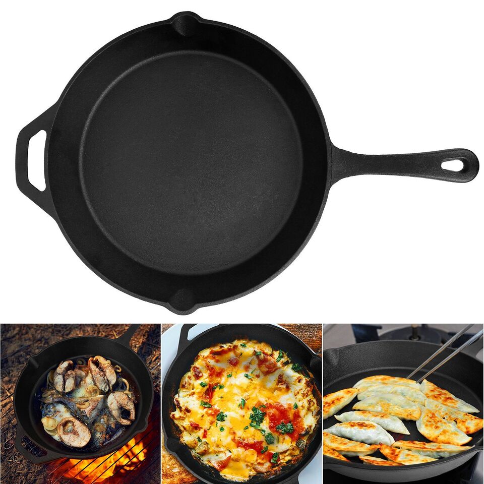 12&#x22; Pre-Seasoned Cast Iron Skillet - Oven-Safe, Non-Stick