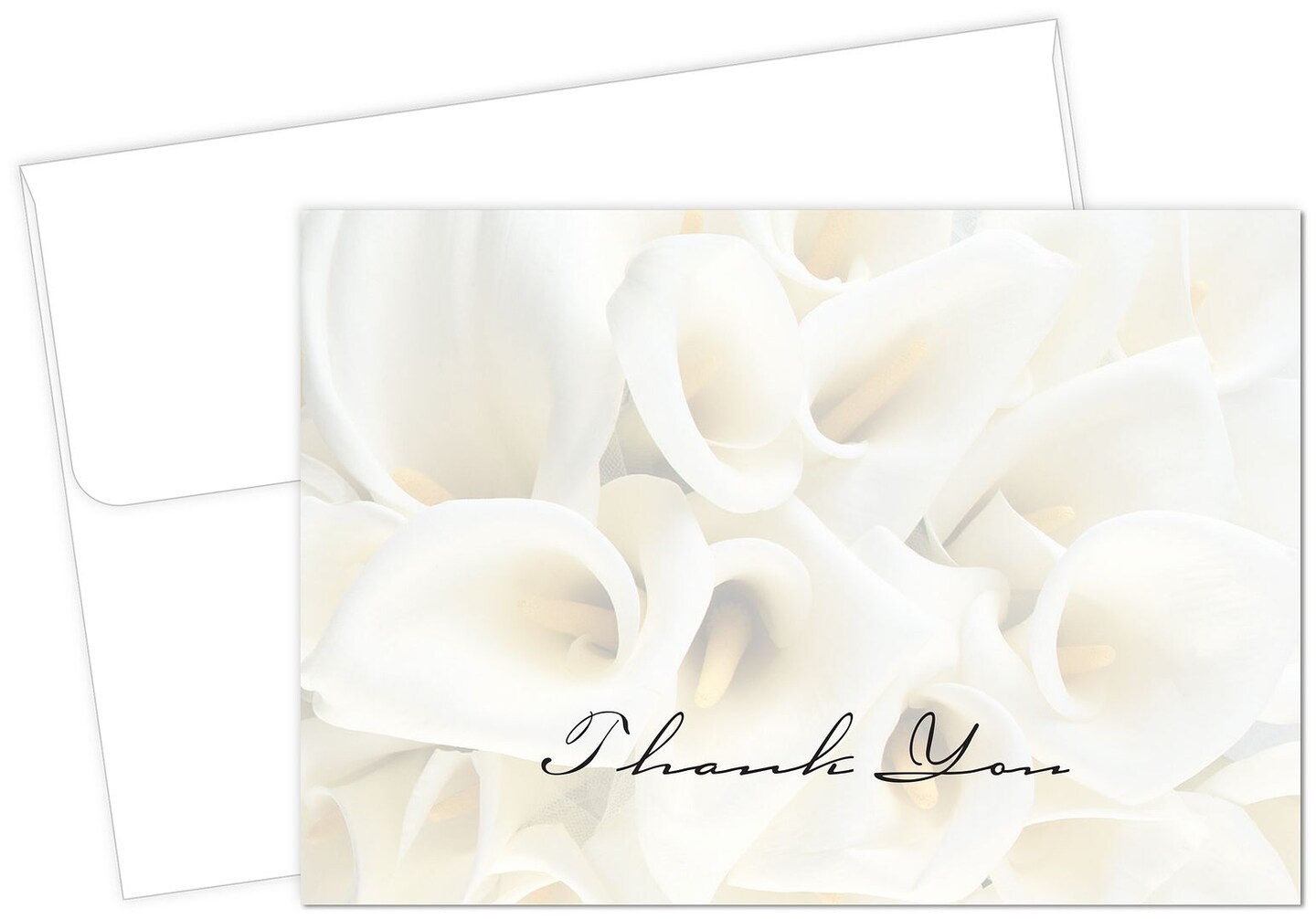 Great Papers! Thank You Note Card and White Envelope, White Calla Lilies, 4.75&#x22; x 3.375&#x22;(folded), 50 count
