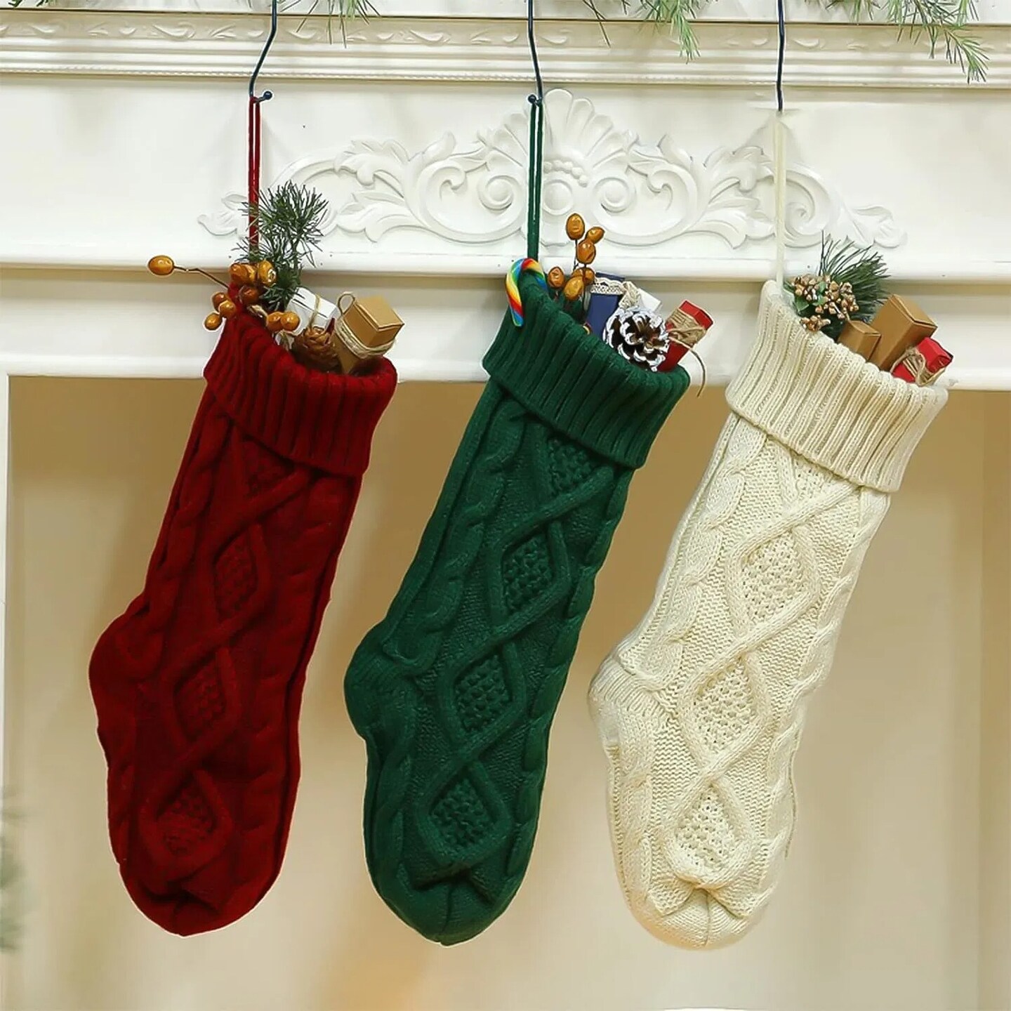 Knitted Christmas Stockings Classic Decor