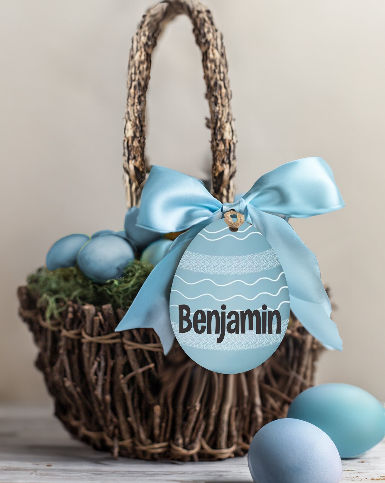 Stripe Easter Egg, Personalized Easter Basket Tags, Easter Basket Name Tag for Boy or Girl, Kid's Gift Tag 3x4 286007588098310144