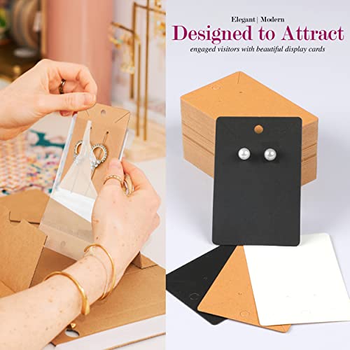 3.5 x 2.3 inches Earring Cards for Selling - 150 Pack of Earring Display Cards with Self 150 Sealing Bags - Earring Packaging Supplies for Small Business - Necklace Cards, (Multi Color)