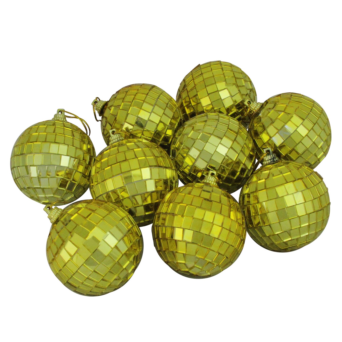 Northlight 9ct Gold Mirrored Glass Christmas Ball Ornaments 2.5
