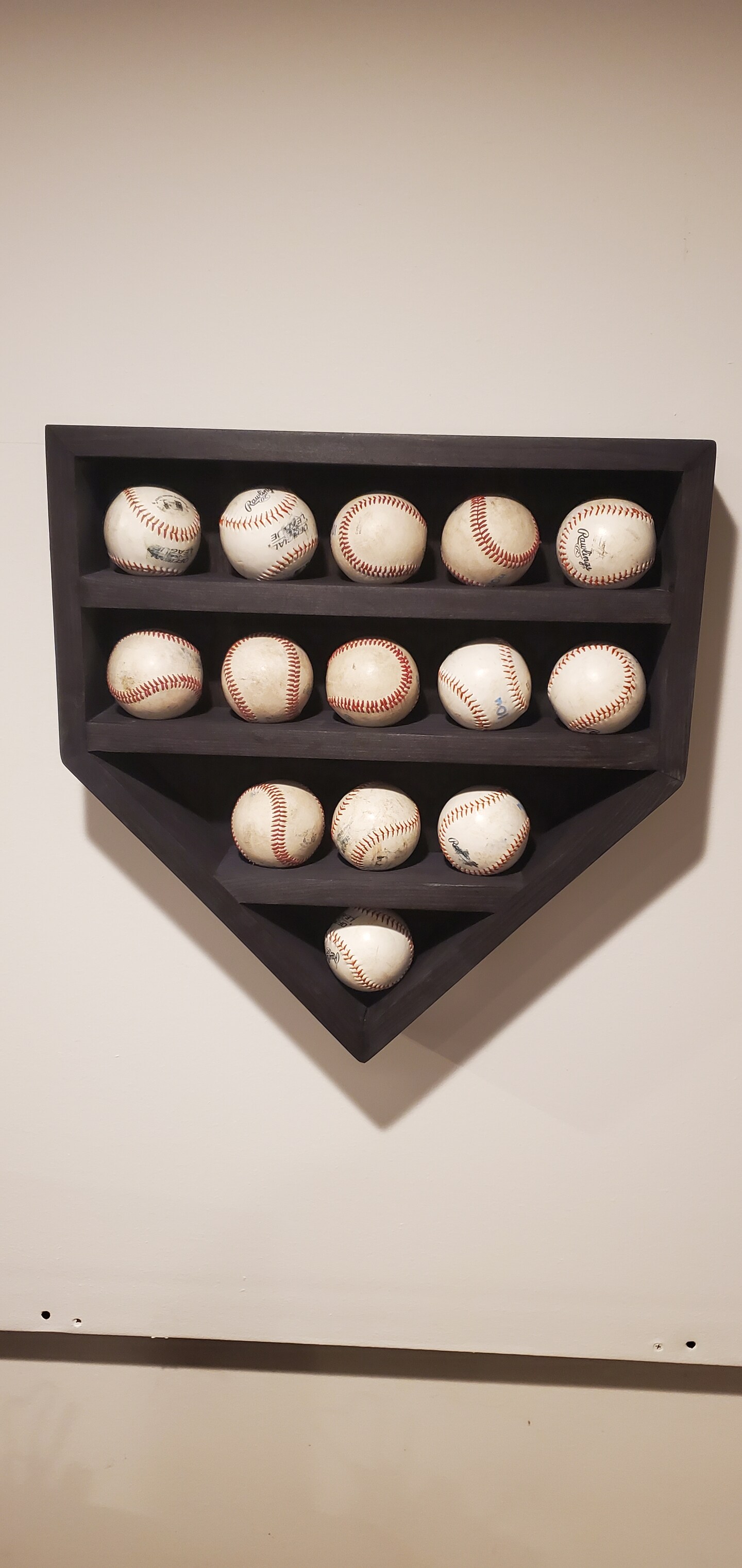 product name is Homeplate Baseball Display Shelf-14 Place