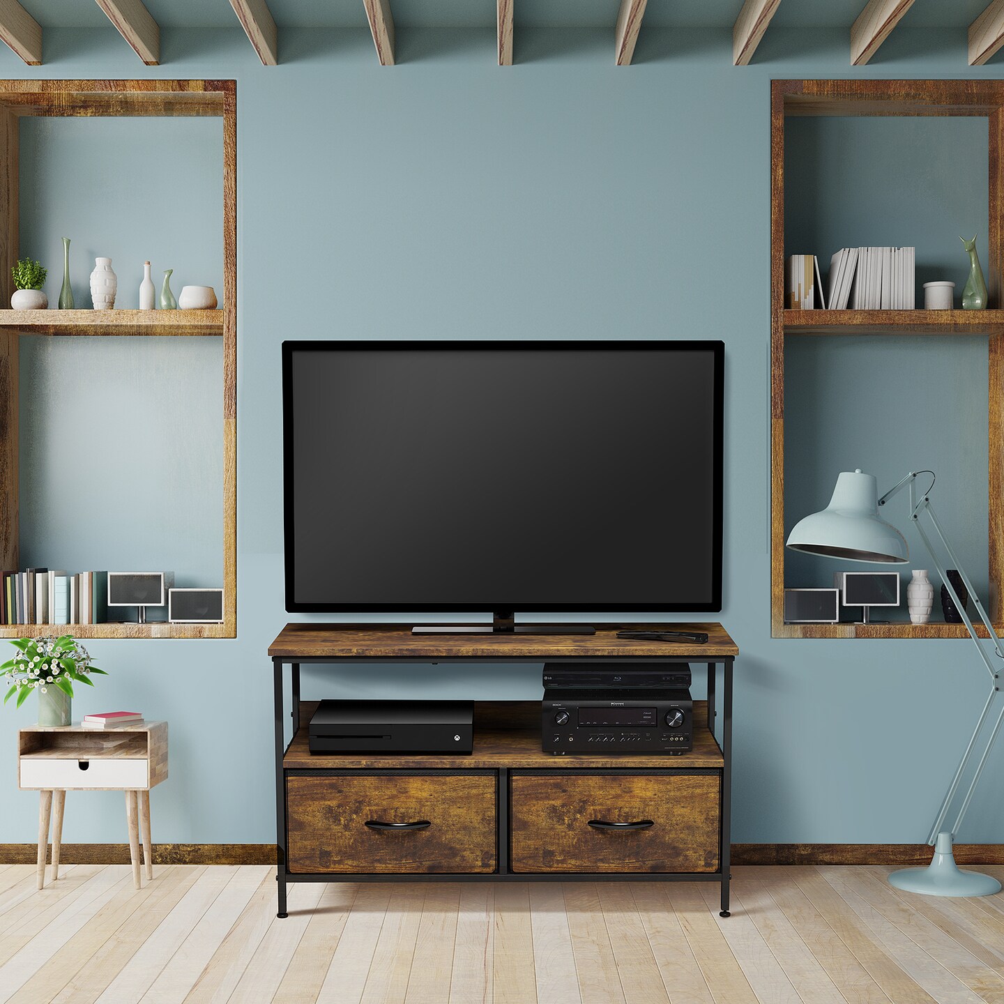 Sorbus TV Stand Dresser with 2 Drawers - Television Riser Chest with Storage - Bedroom, Living Room, Closet, &#x26; Dorm Furniture