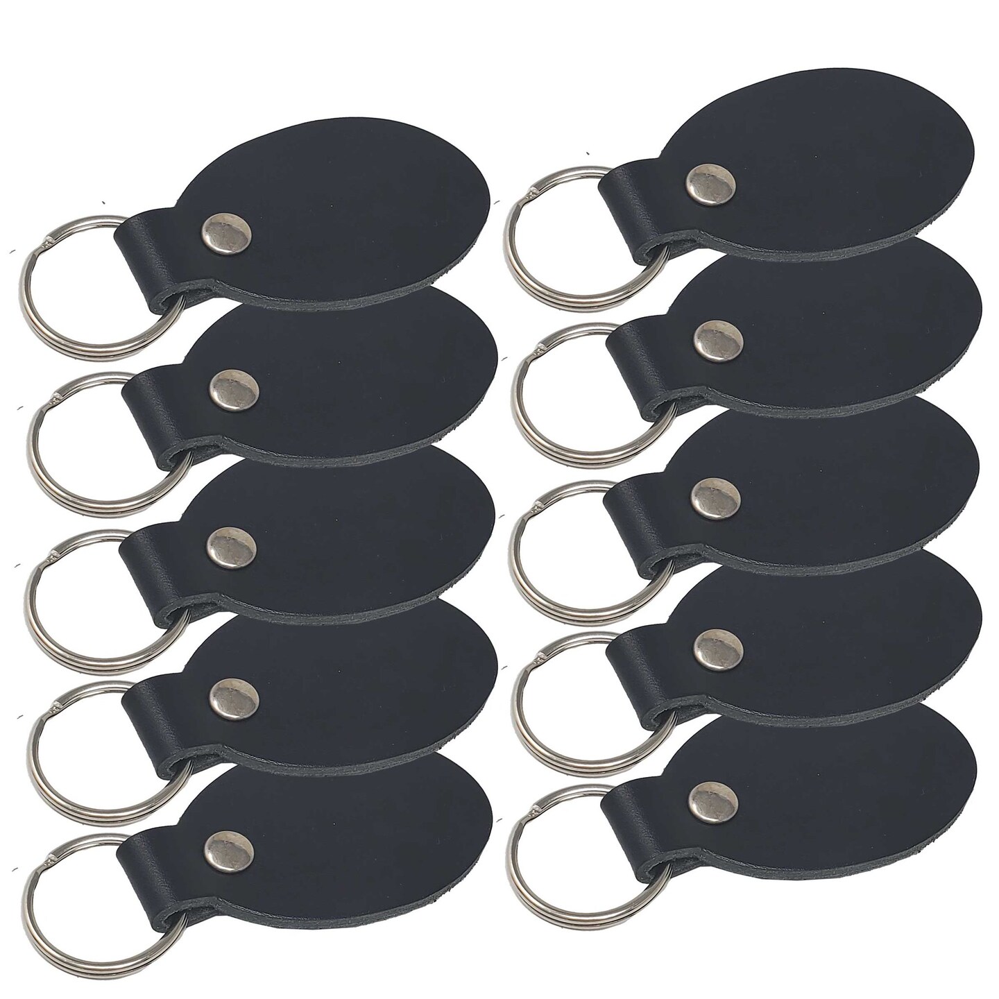 Leather Key Chains Blank 10 Pack - Hot Stamping, Embossing, Laser Engraving  Ready-Promotional, Business gifts