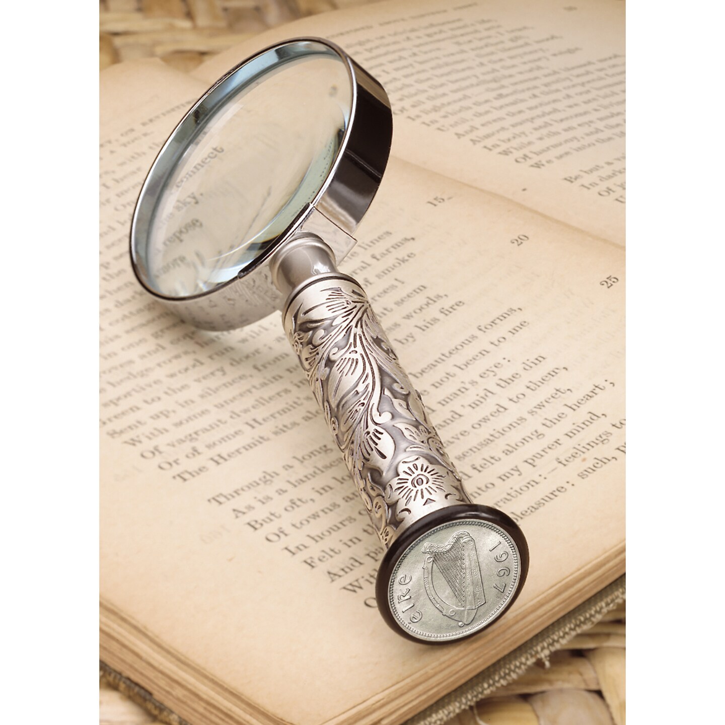 Irish Three Pence Letter Opener and Magnifying Glass Gift Set