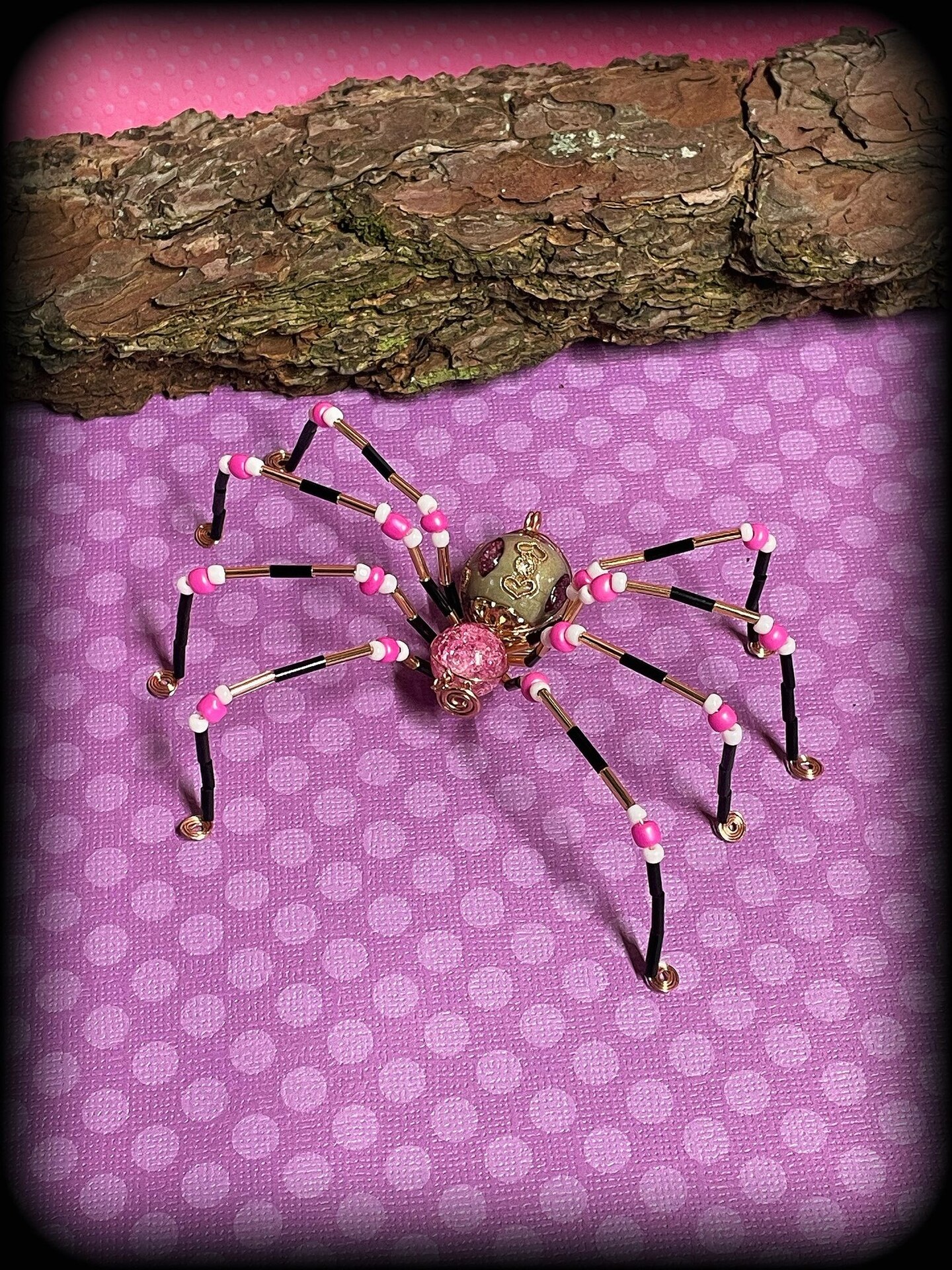 Rosey the beaded spider wire wrap oddity ornamental home decor