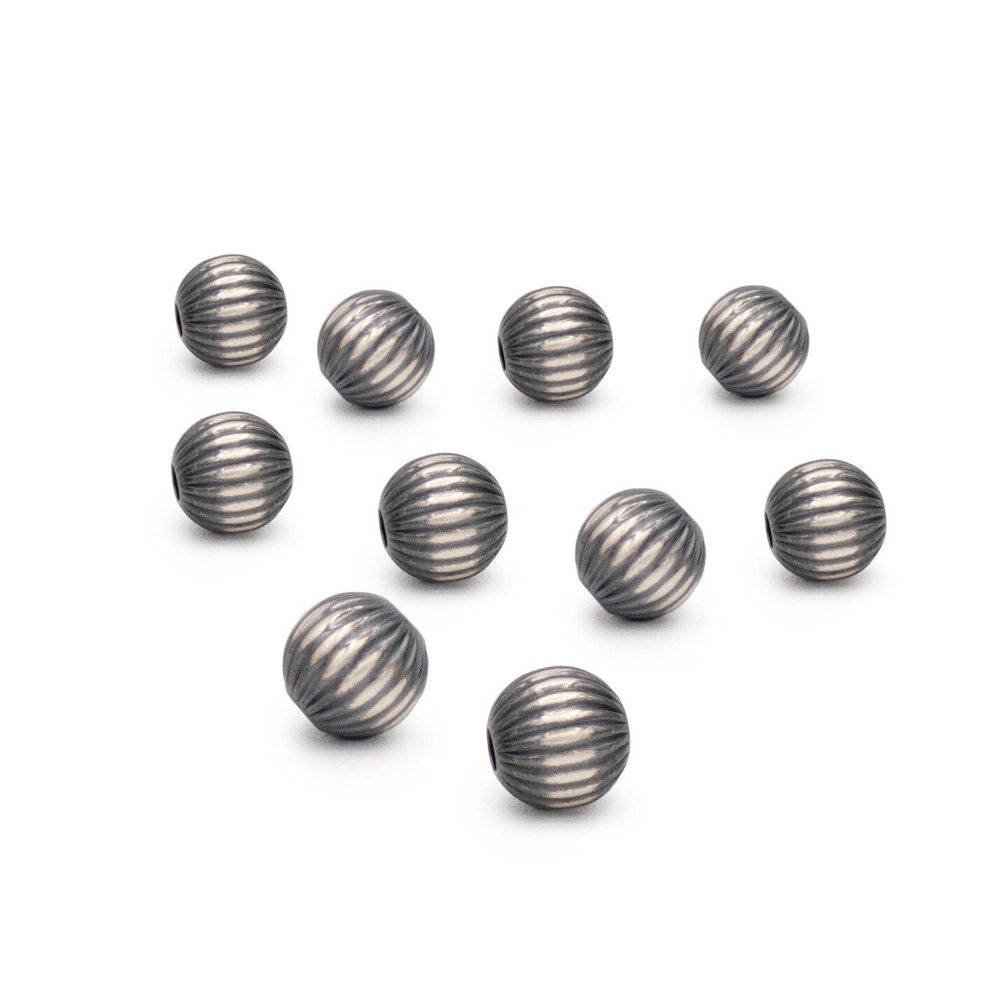 JewelrySupply Sterling Silver Navajo Style Pearl Loose Beads for Crafting and Jewelry Making Bracelets, Necklaces, Earrings, Make Your Own Jewelry