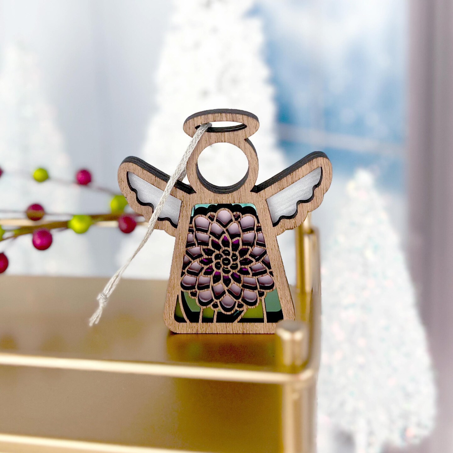 3.5&#x22; (H) Chrysanthemum Ornament - Handcrafted in Texas - Mother&#x27;s Angels&#xAE; Figurine - Mother&#x27;s Day Gifts
