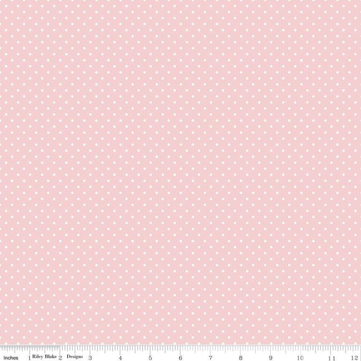 Cotton Fabric by the yard -- White Swiss (Polka) Dots - Baby Pink Background -- Ref. C670-BABYPINK -- Swiss Dot Collection by Riley Blake Designs&#xAE;