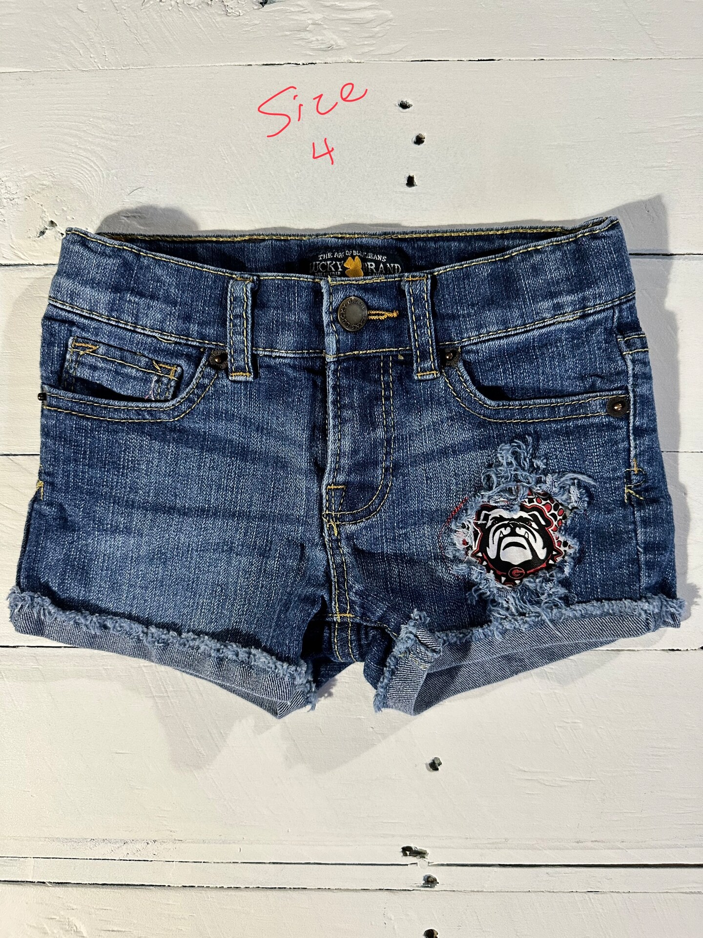 Boutique Children s Jean Shorts Georgia Bulldogs GO DAWGS