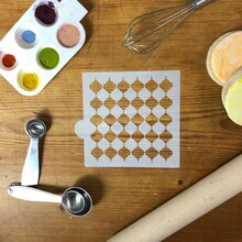 Turkish Basic Pattern Cookie &#x26; Craft Stencil | CM100 by Designer Stencils | Cookie Decorating Tools | Baking Stencils for Royal Icing, Airbrush, Dusting Powder | Craft Stencils for Canvas, Paper, Wood | Reusable Food Grade Stencil