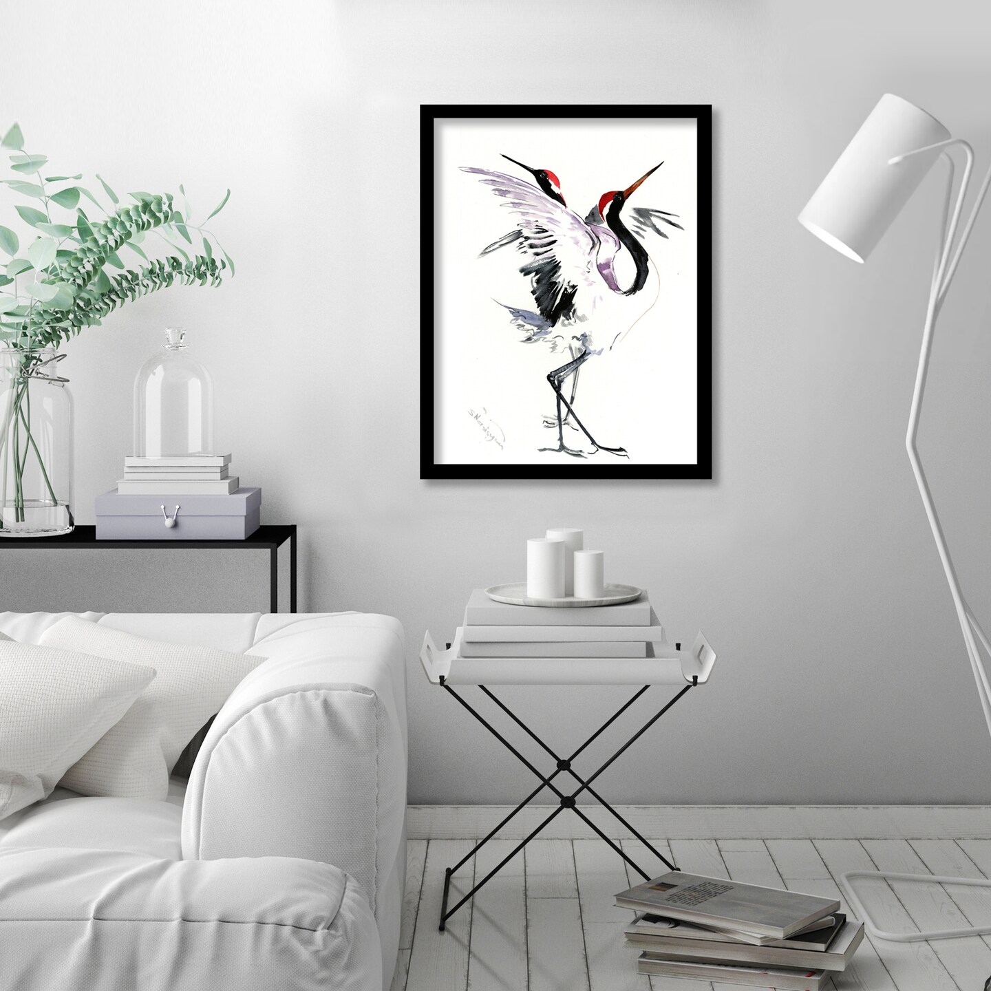 Japanese Crane Dance  by Suren Nersisyan  Framed Print - Americanflat
