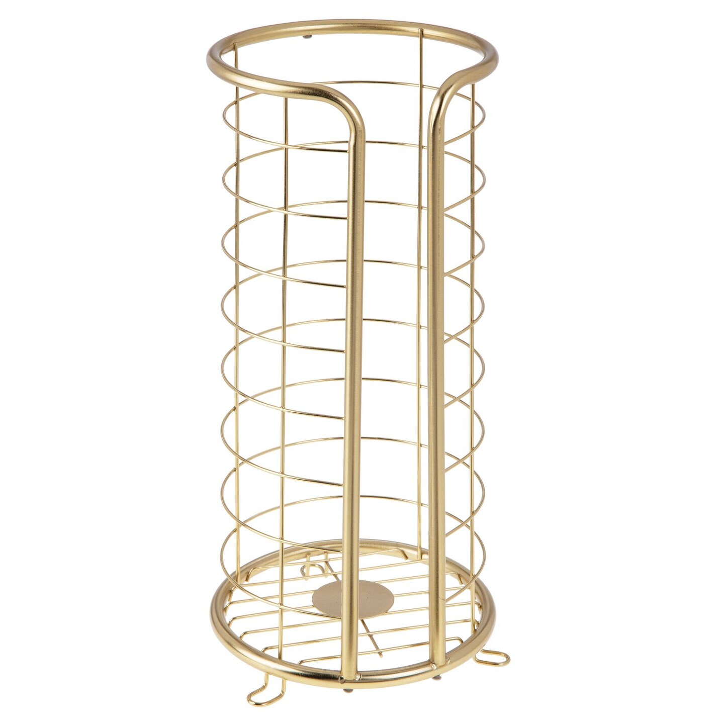 mDesign Metal Toilet Paper Holder Stand, Freestanding 3 Roll Reserve