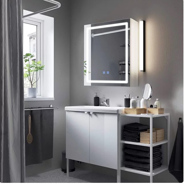 Bathroom Medicine Cabinet with Defogger and LED Lighting