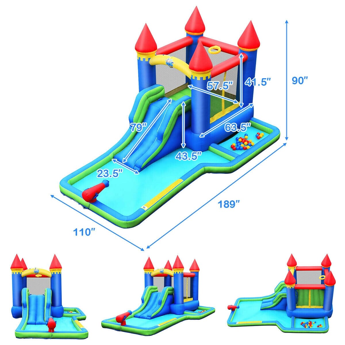 Kids Inflatable Bounce House Water Slide