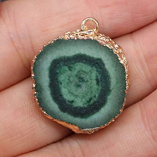 5 Pieces Natural Agate Sheet Pendants Irregular Round Mixed Color Gemstone Stone Pendants Charms Pendants for Necklace Bracelet Jewelry Making