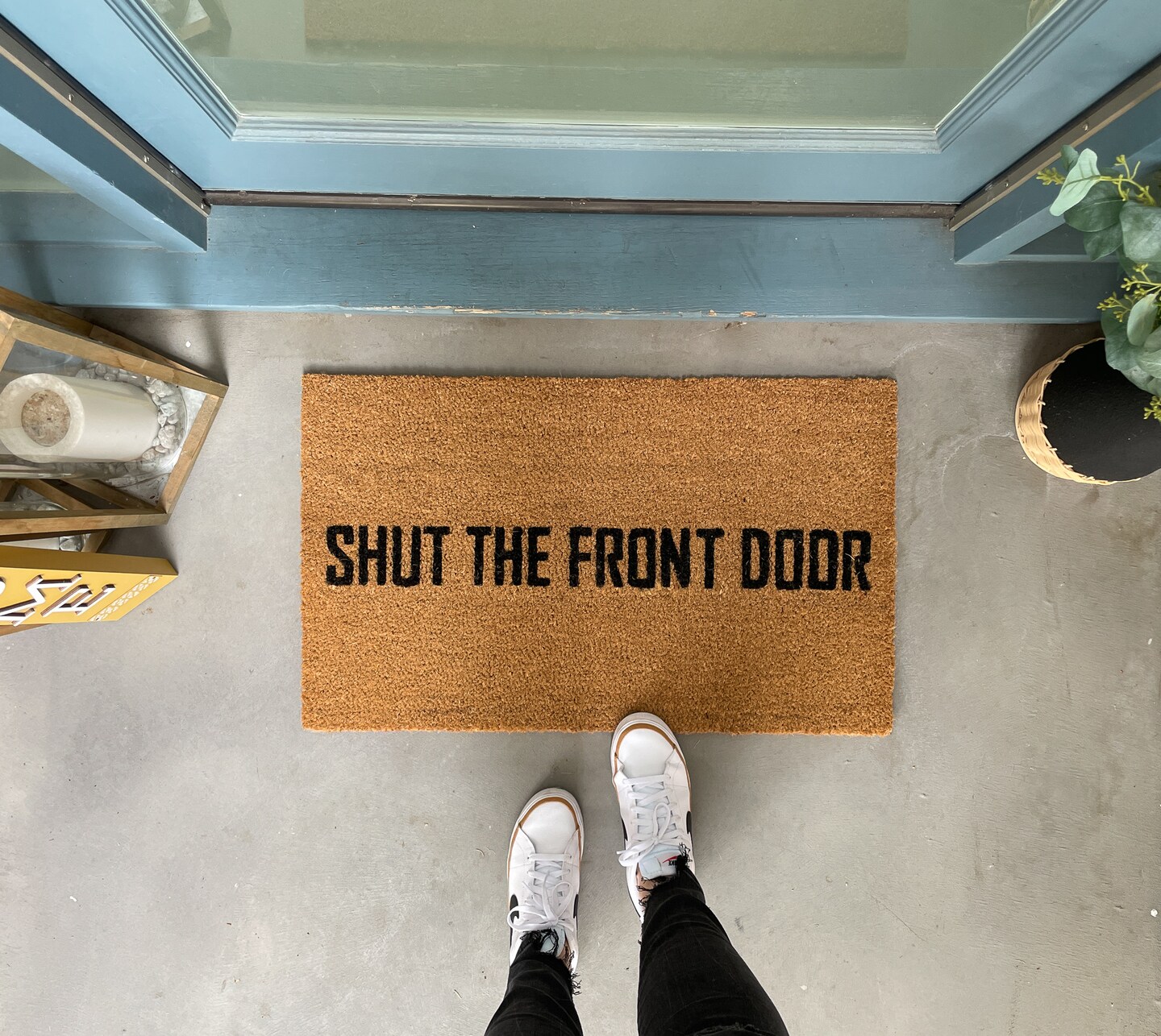 Shut The Front door Funny Doormat, Outdoor Doormat for Porch, Coir Doormat, Welcome  Mat Funny, Modern Doormat, Rude Door Mat, Porch Decor