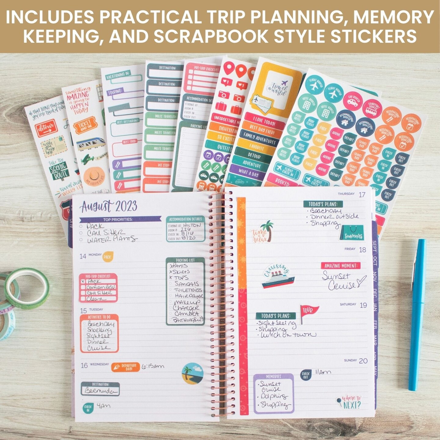 bloom daily planners Sticker Sheets, Travel Pack