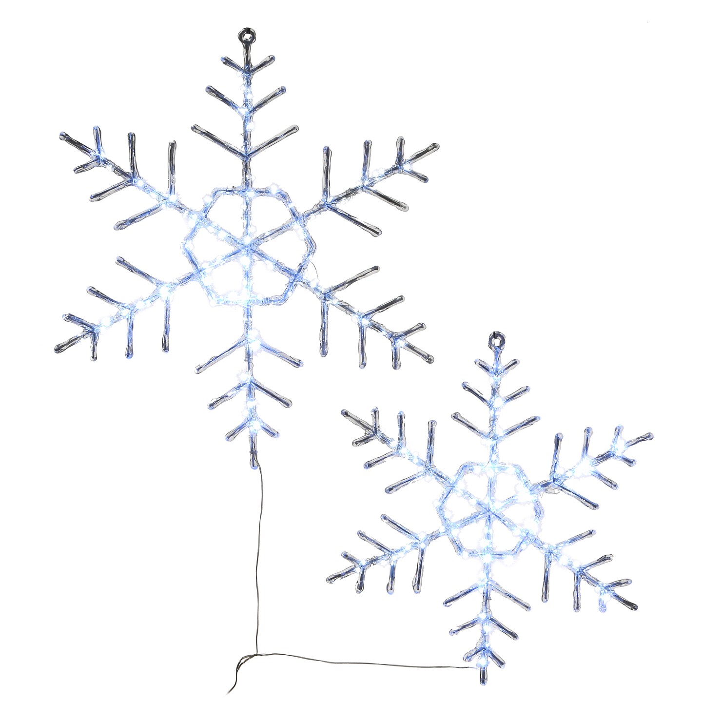 National Tree Company Hexagon Ice Crystal Snowflake Pair with LED Lights