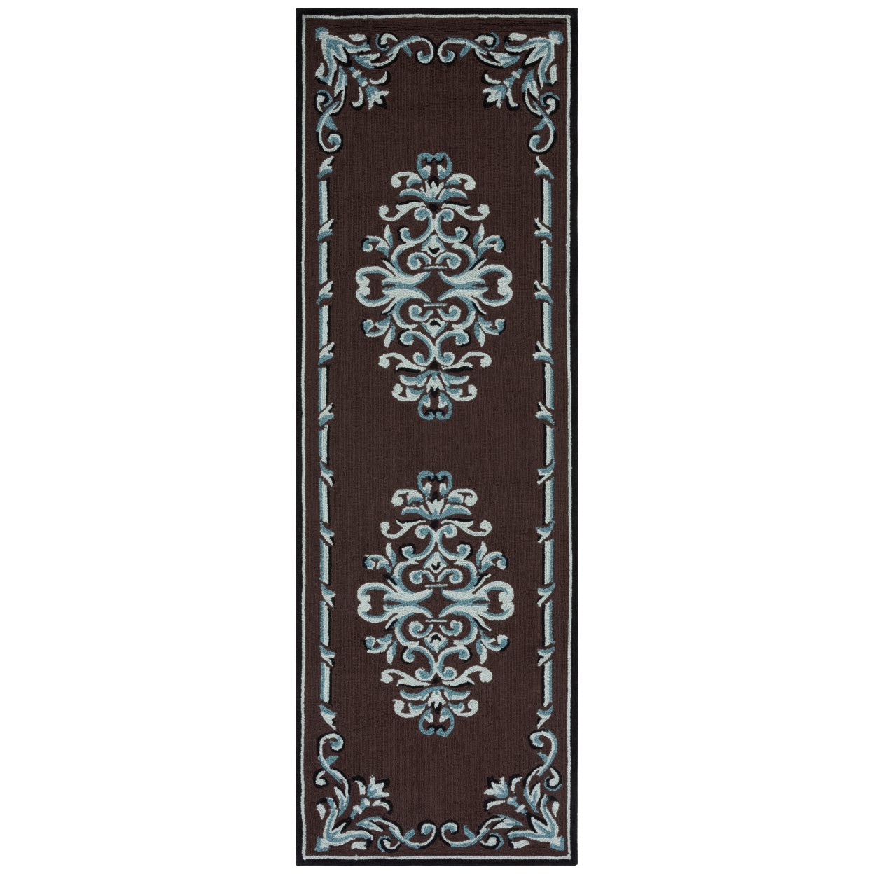 Safavieh Easy Care Ezc735D Chocolate / Multi Rug Hand Hooked Area Rug Carpet