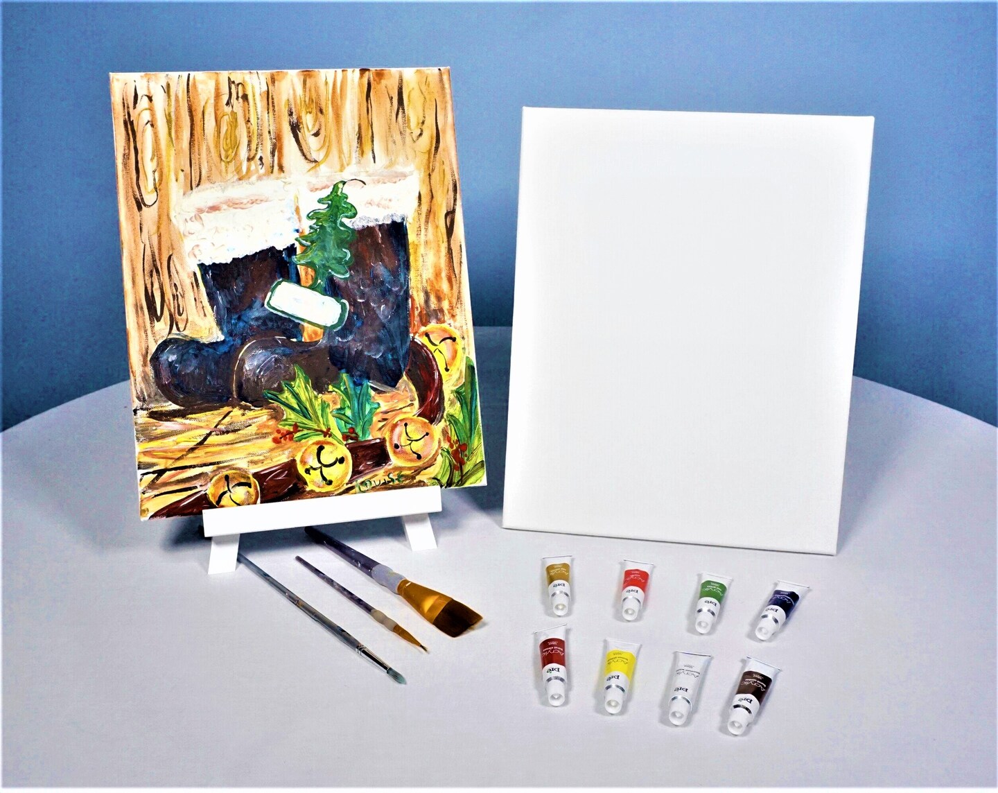 Christmas Paint Kit - Pine Fresh Acrylic Painting Kit &#x26; Video Lesson, Art Gift Set, Christmas DIY Craft, Beginner Painting, Paint At Home, Paint Party