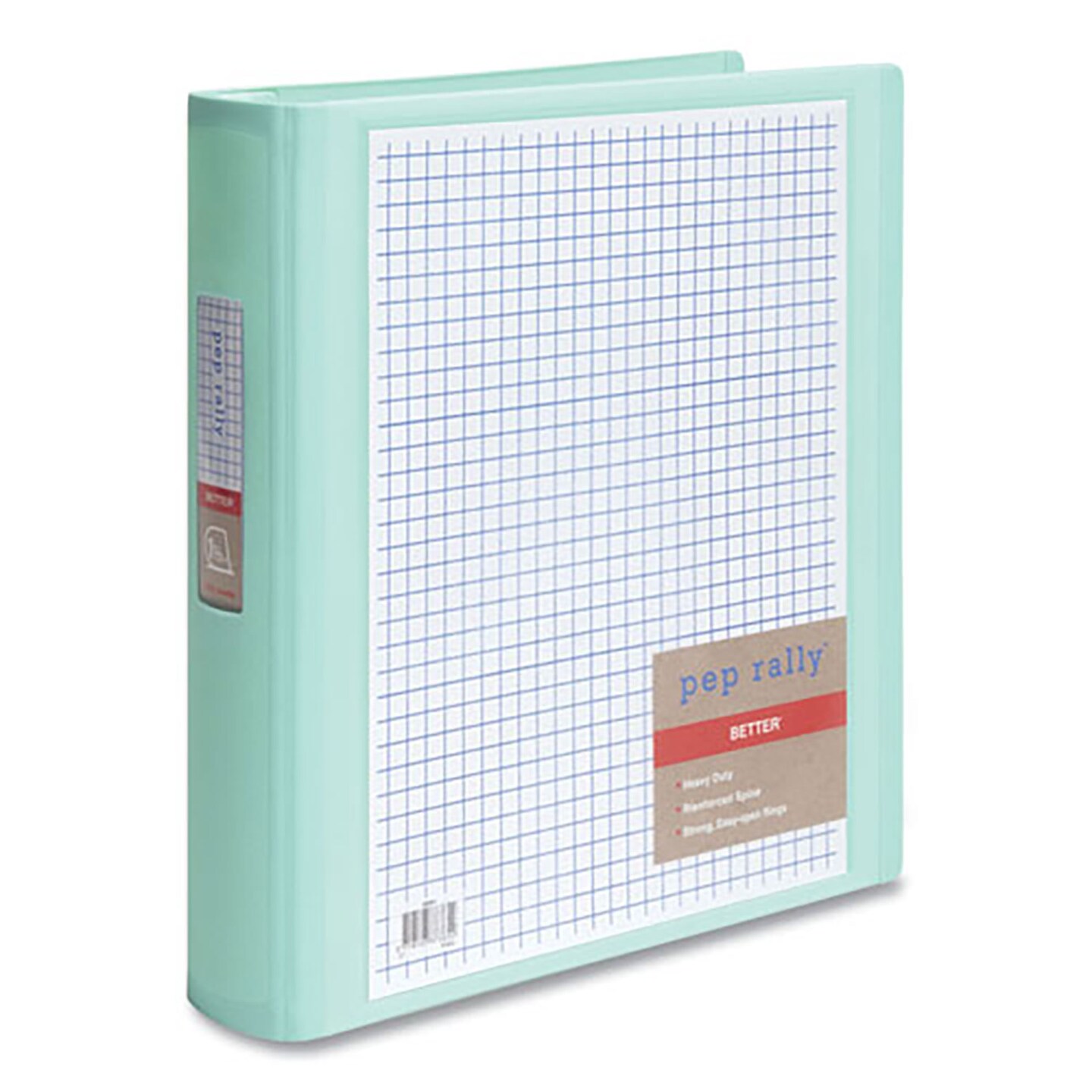 Pep Rally Standard 3-Ring View Binder, Polypropylene, 3 Rings, 1.5" Capacity, 11 x 8.5, Mint