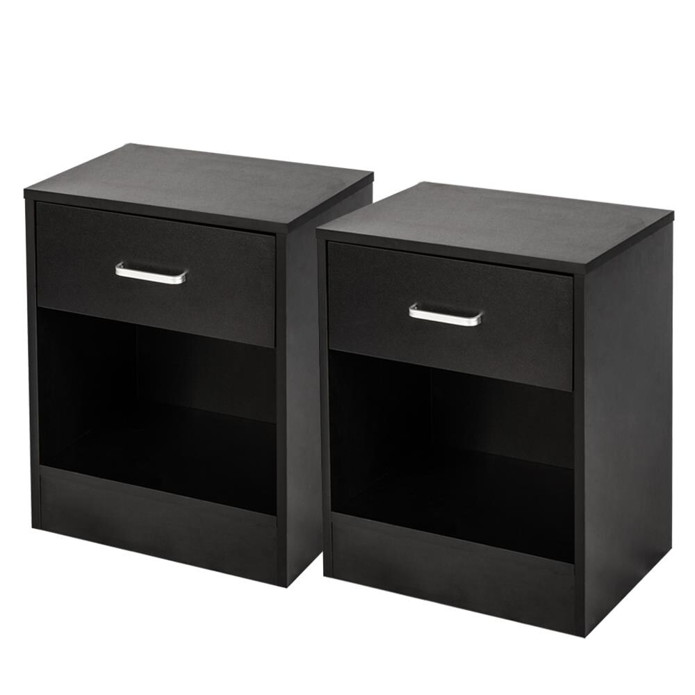 Set of 2 Bedroom Nightstand End Side Bedside Table W/Drawer Storage.