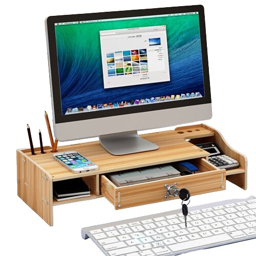 Kitcheniva Wood Monitor Riser With Drawer