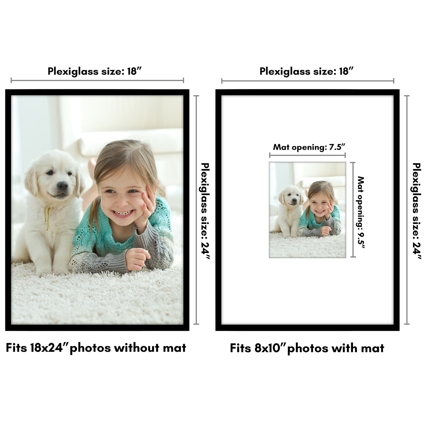 Americanflat Picture Frame with Oversized Mat