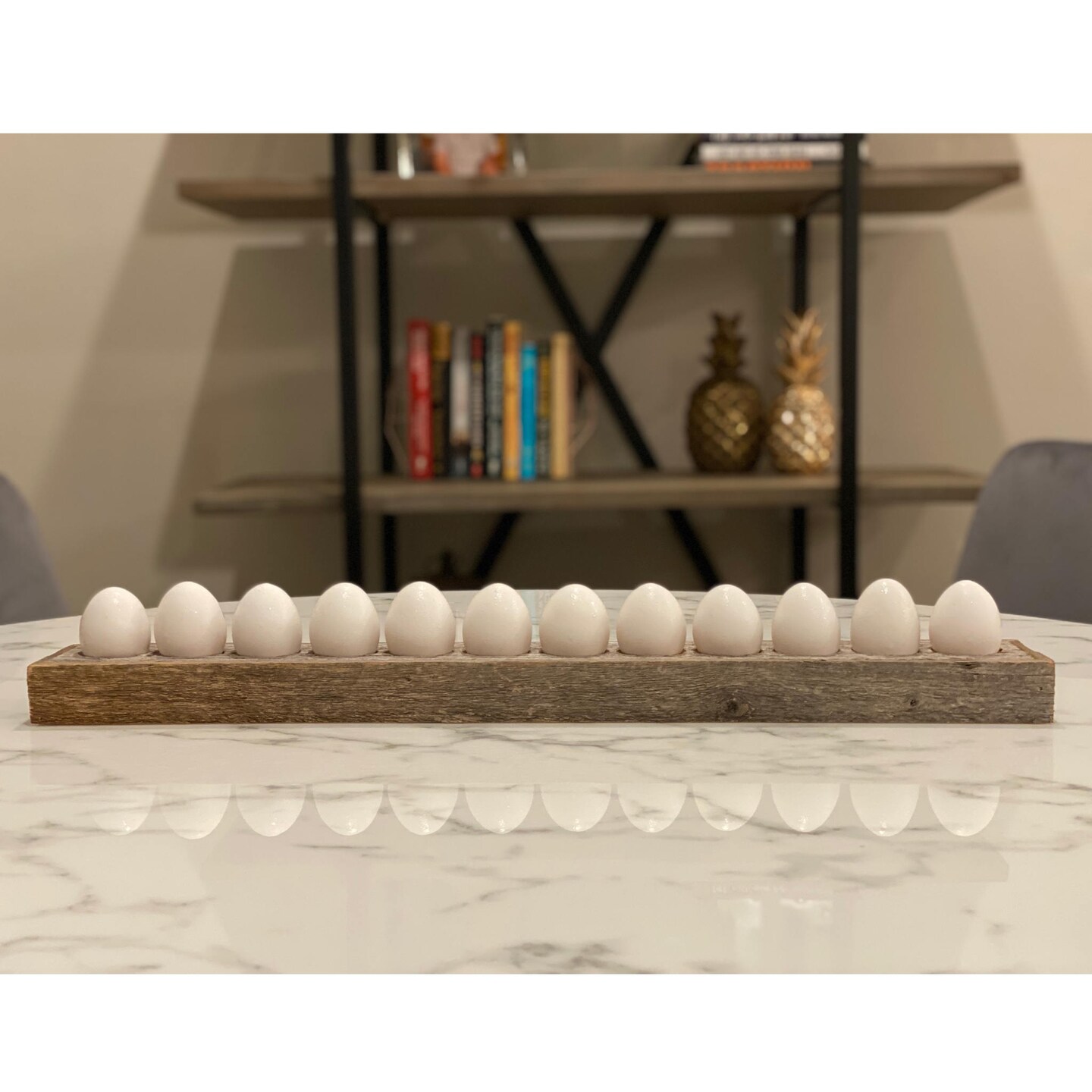 Rustic Farmhouse Reclaimed Wooden Countertop Egg Holder Storage Tray