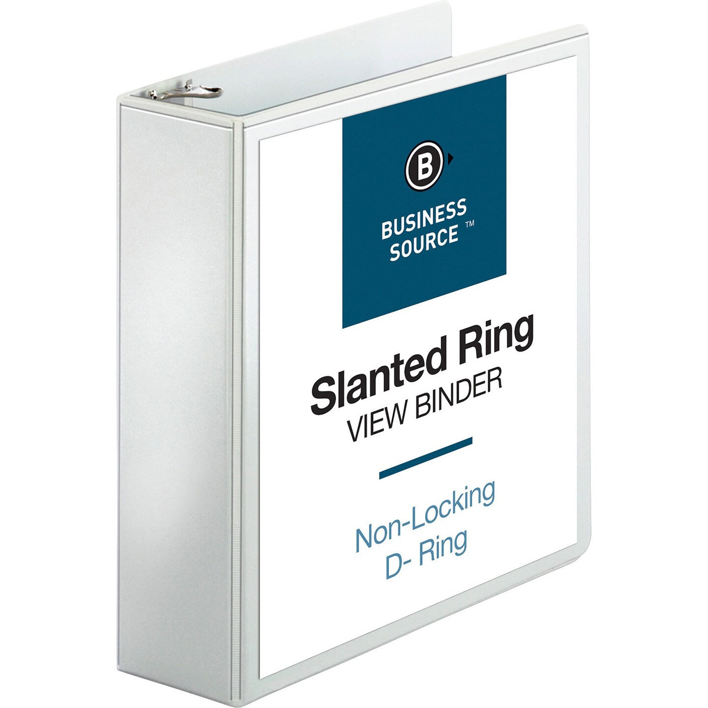 Business Source 39% Recycled D-Ring Presentation Binder, 3&#x22; Capacity, White