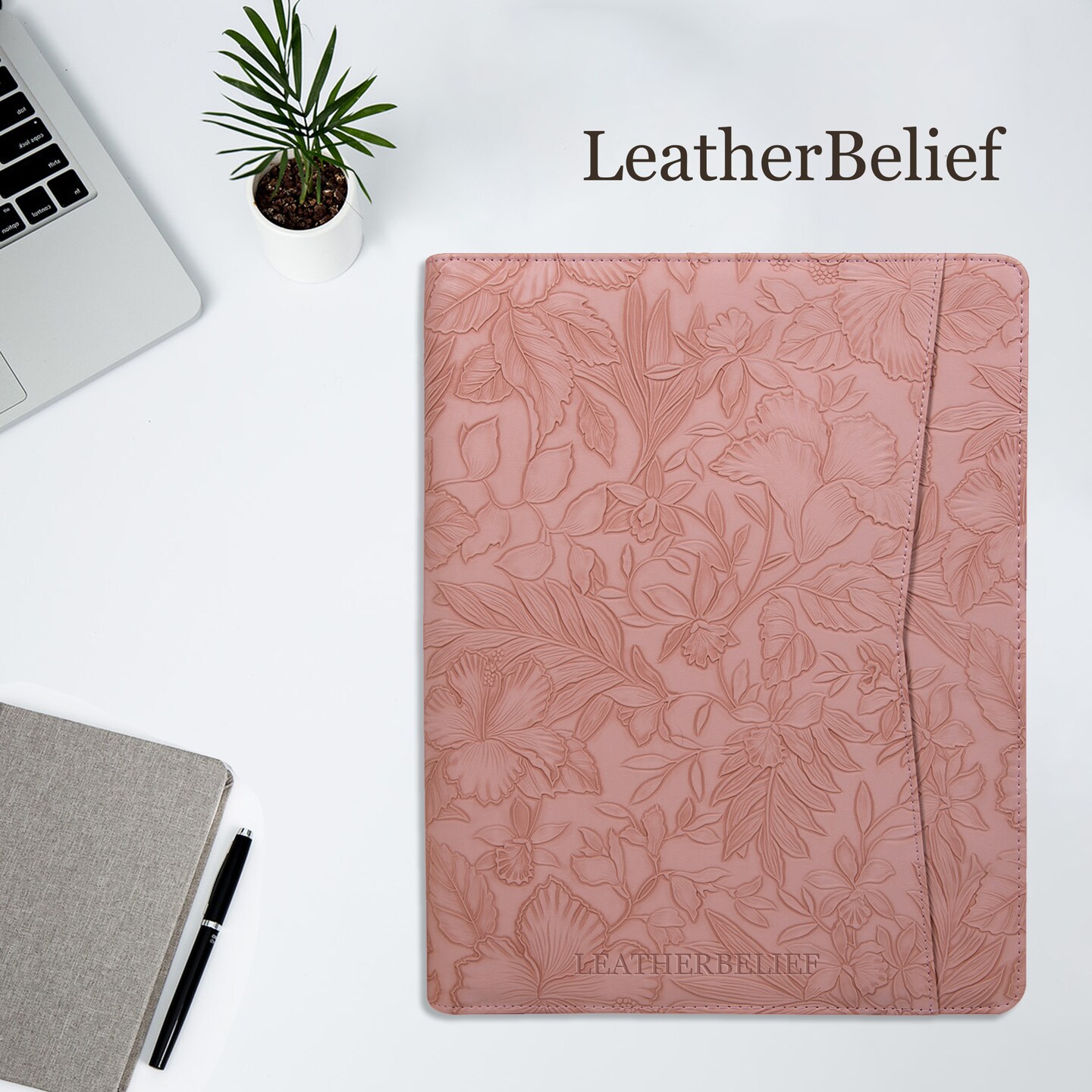 Personalized Leather Portfolio With Zipper