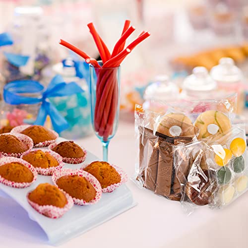 200 Pieces 5''x 7'' Clear Resealable Cello/Cellophane Good for Bakery,Adhesive Treat, Candle, Soap, Cookie Poly Bags