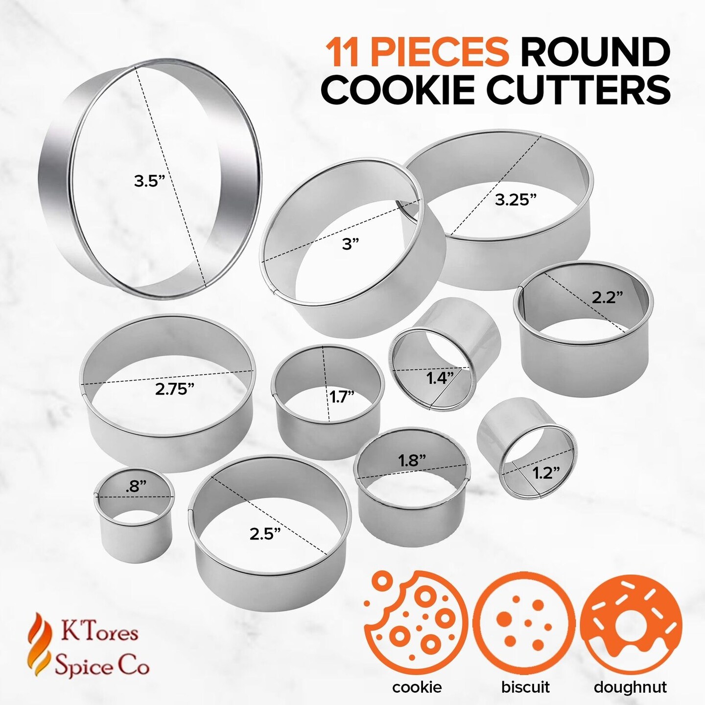 Stainless Steel Round Cookie Cutters Set