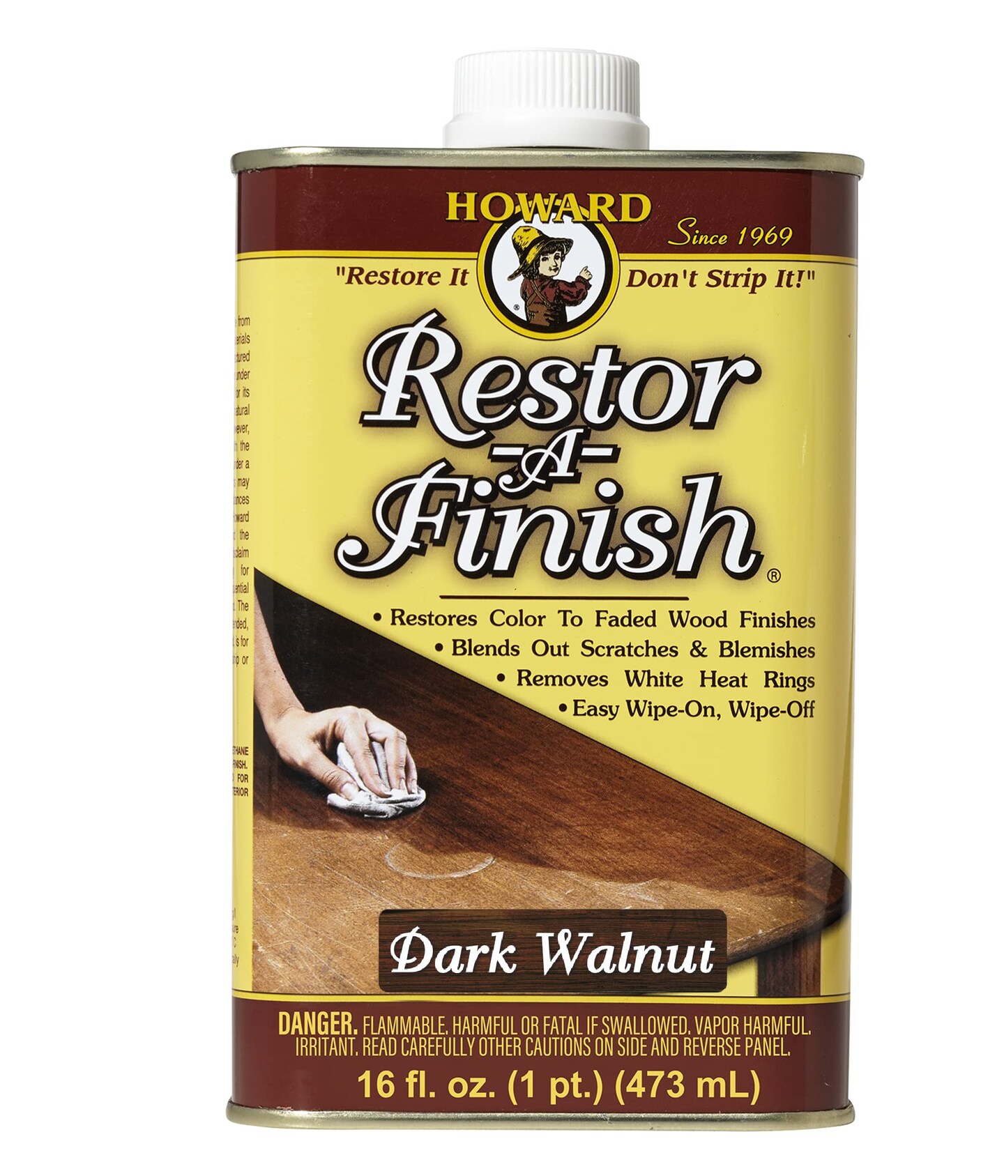 HOWARD RF6016 Restor-A-Finish, 16 oz, Dark Walnut