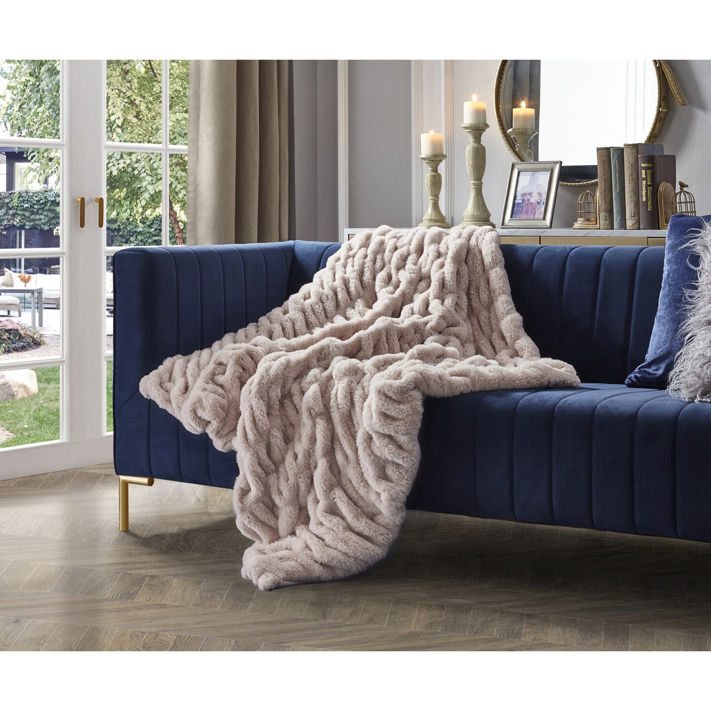 Karoline Faux Fur Cascade Rabbit Knit Throw Michaels