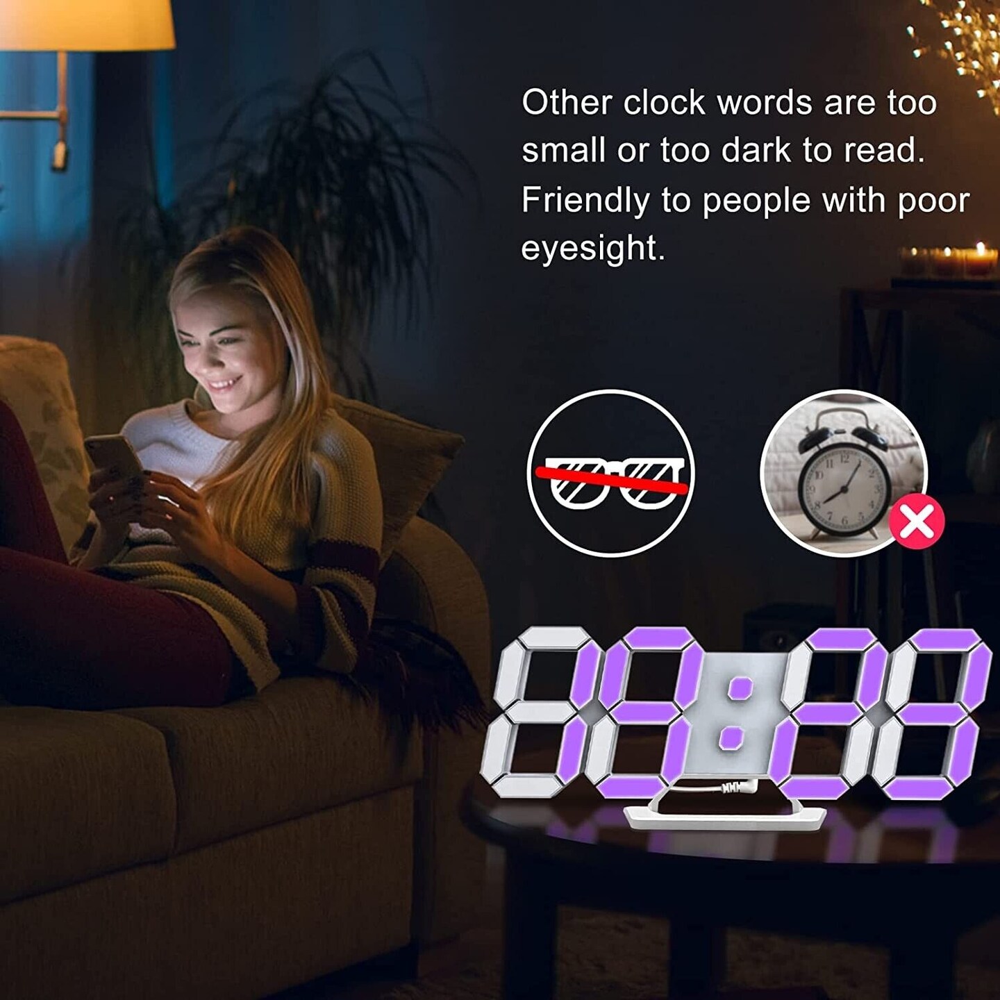 Multicolor Digital Alarm Clock with Remote