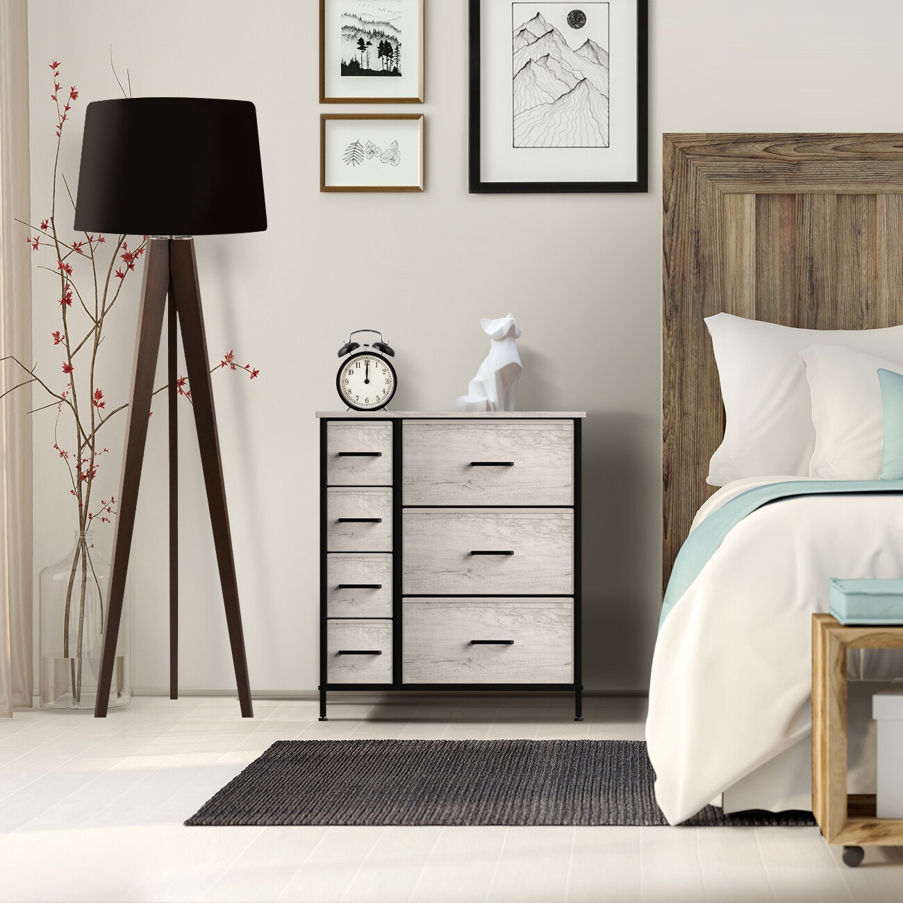 Sorbus Dresser with Drawers - Furniture Storage Tower Unit for Bedroom, Hallway, Closet, Office Organization - Steel Frame, Wood Top, Easy Pull Fabric Bins