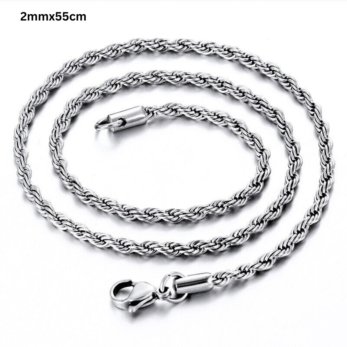 2x55 cm Stainless Steel Rope Chains Necklace