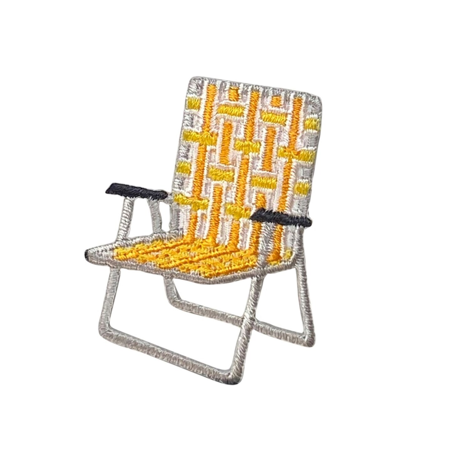 Yellow Lawn Chair, Camping, Embroidered Iron on Patch