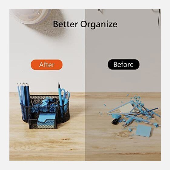 Desktop Pen Pencil Organizer Made of Metal Mesh