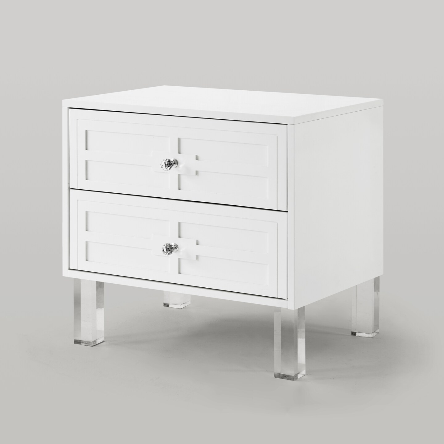 Gillian Modern Lacquered Lucite Leg Side/Accent Table/Nightstand