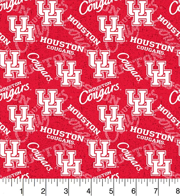 Sykel Enterprises-University of Houston Cotton Fabric-Houston Cougars Tone On Tone Cotton Quilting Fabric