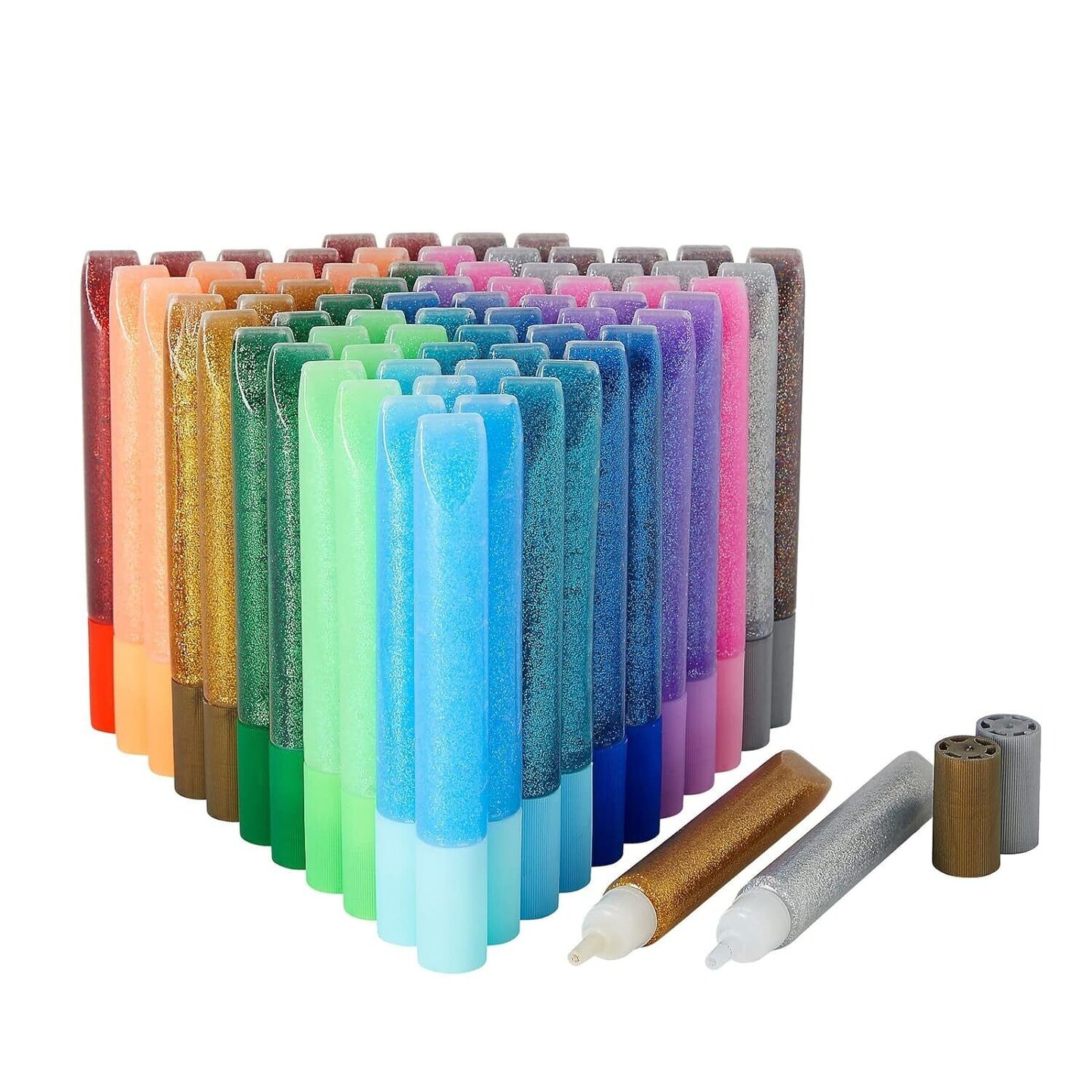Kitcheniva 72 Pack Glitter Glue Pens Rainbow 12 Colors