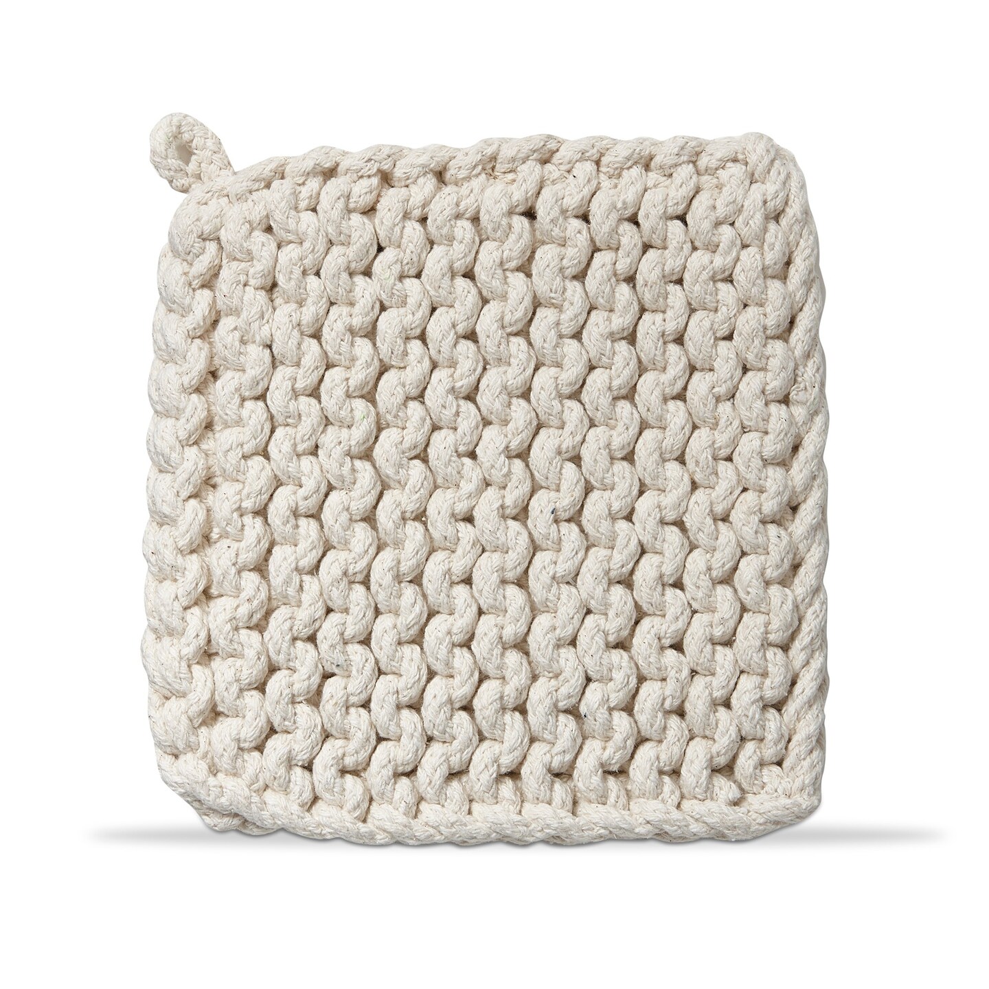 Crochet Trivet Potholder White 100% Cotton Machine Washable 8.00L x 8.00W x .75H-in.