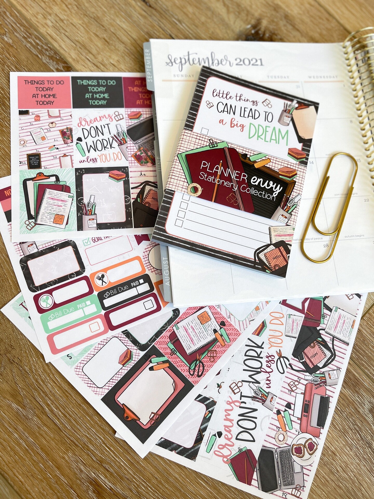Back To School &#x26; Fall Fun Themed Box of Planner Stickers &#x26; Accessories (#SUB2021009)